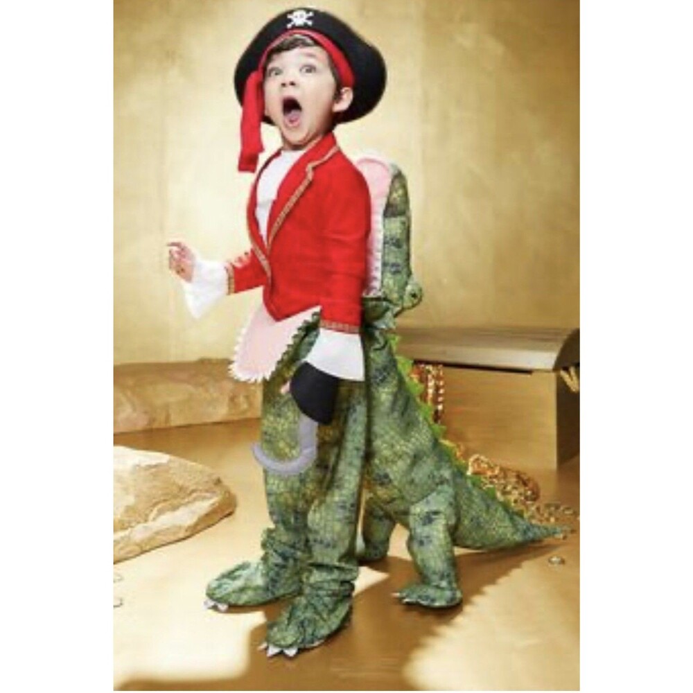 Captain Hook Being Eaten by the Tick-Tock Crocodile Kids Costume Size 4-6 NEW